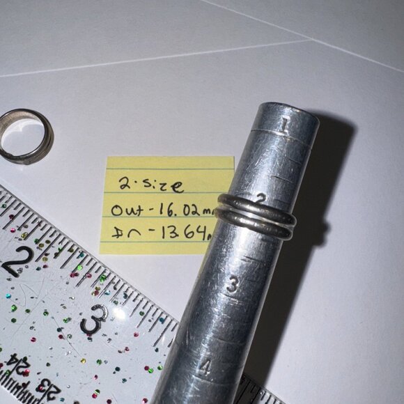 Sterling Silver Thick Double Band Ring, Size 2 - Picture 10 of 13